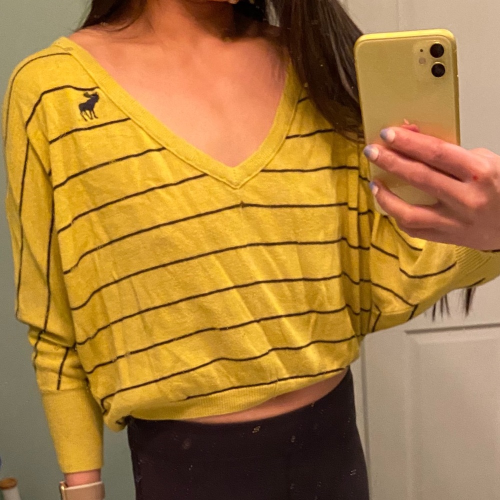 Crop vneck sweater
